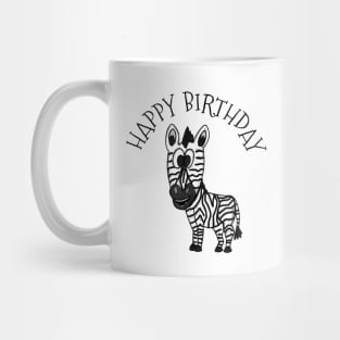 Zebra Happy Birthday Wildlife Safari Animal Lover Mug